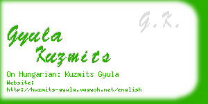 gyula kuzmits business card